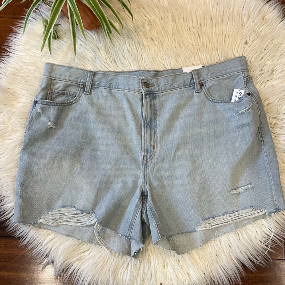 New🌿Hight Waisted Straight Distressed Jean Shorts